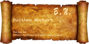Balthes Norbert névjegykártya